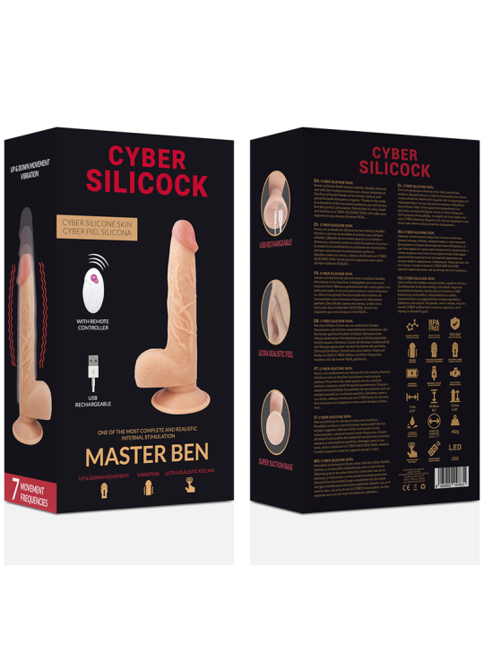 CYBER SILICOCK REALISTICO CONTROL REMOTO MASTER BEN 2388 CM O 43 CM