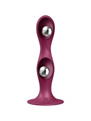 SATISFYER DOUBLE BALL R DILDO SILICONA GRANATE