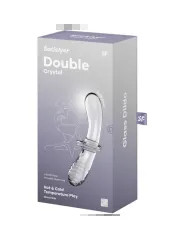 SATISFYER DOUBLE CRYSTAL DILDO TRANSPARENTE