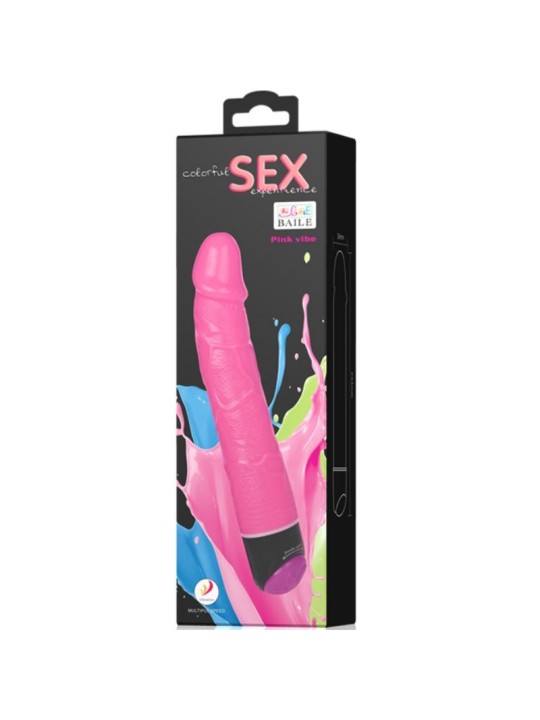 BAILE COLORFUL SEX VIBRADOR REALISTICO ROSA 23 CM