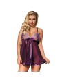 SUBBLIME BABYDOLL CON LAZO Y DETALLES BRILLANTES MORADO S M
