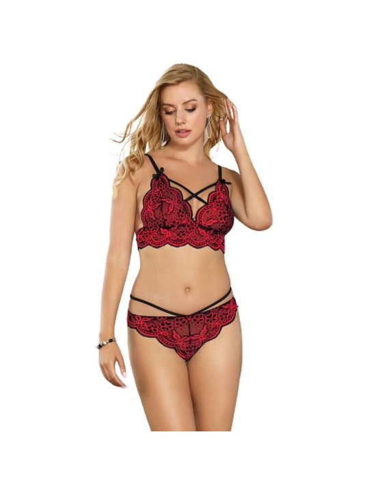 SUBBLIME SET DOS PIEZAS TOP Y PANTIES ENCAJE S M