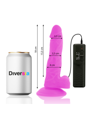 DIVERSIA DILDO REALISTICO FLEXIBLE CON VIBRACION LILA 18 CM O 4 CM
