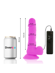 DIVERSIA DILDO REALISTICO FLEXIBLE CON VIBRACION LILA 205 CM O 42 CM