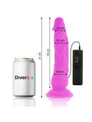 DIVERSIA DILDO REALISTICO FLEXIBLE CON VIBRACION LILA 21 CM O 49 CM