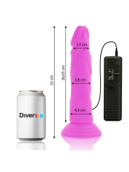 DIVERSIA DILDO REALISTICO FLEXIBLE CON VIBRACION LILA 23 CM O 43 CM