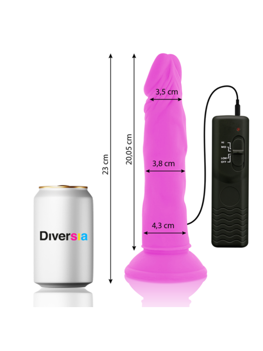 DIVERSIA DILDO REALISTICO FLEXIBLE CON VIBRACION LILA 23 CM O 43 CM