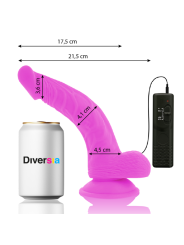 DIVERSIA DILDO REALISTICO FLEXIBLE CON VIBRACION LILA 215 CM O 45 CM