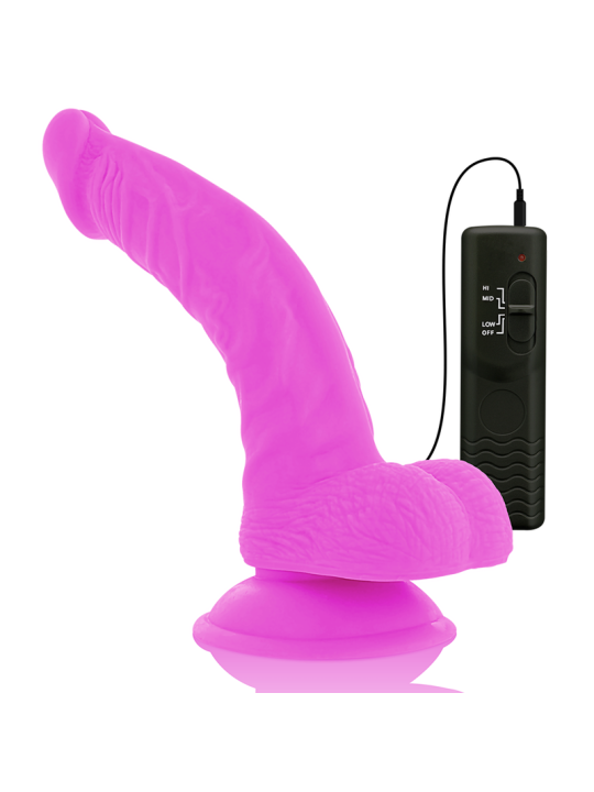 DIVERSIA DILDO REALISTICO FLEXIBLE CON VIBRACION LILA 215 CM O 45 CM