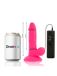 DIVERSIA DILDO REALISTICO FLEXIBLE CON VIBRACION ROSA 17 CM O 33 CM