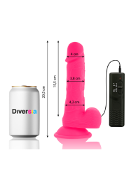 DIVERSIA DILDO REALISTICO FLEXIBLE CON VIBRACION ROSA 205 CM O 42 CM