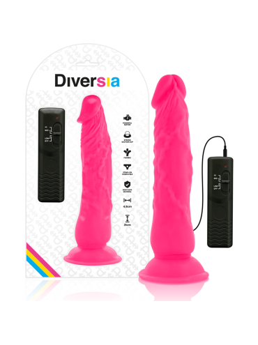 DIVERSIA DILDO REALISTICO FLEXIBLE CON VIBRACION ROSA 21 CM O 49 CM