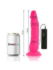 DIVERSIA DILDO REALISTICO FLEXIBLE CON VIBRACION ROSA 21 CM O 49 CM