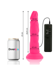 DIVERSIA DILDO REALISTICO FLEXIBLE CON VIBRACION ROSA 23 CM O 43 CM