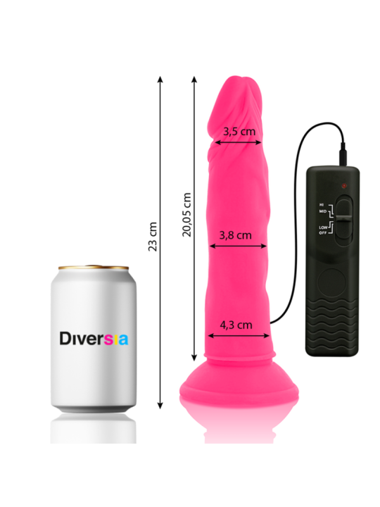 DIVERSIA DILDO REALISTICO FLEXIBLE CON VIBRACION ROSA 23 CM O 43 CM