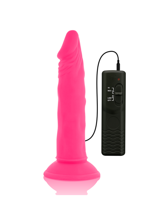 DIVERSIA DILDO REALISTICO FLEXIBLE CON VIBRACION ROSA 23 CM O 43 CM