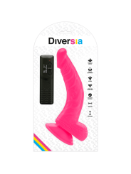 DIVERSIA DILDO REALISTICO FLEXIBLE CON VIBRACION ROSA 215 CM O 45 CM