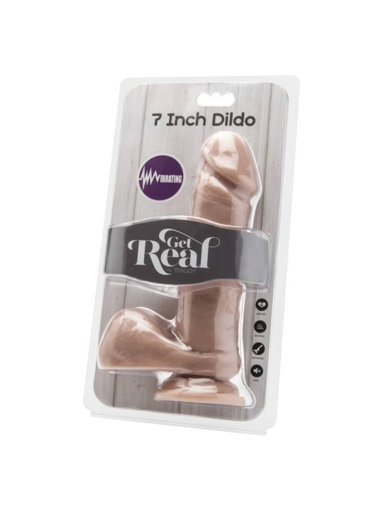 GET REAL DILDO 18 CM CON TESTICULOS VIBRADOR NATURAL