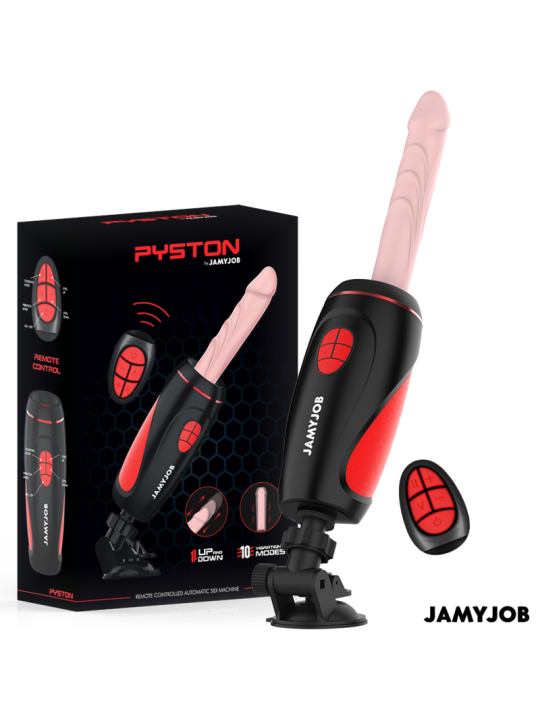 JAMYJOB PYSTON BASE MASTURBADOR AUTOMATICO CON DILDO CONTROL REMOTO