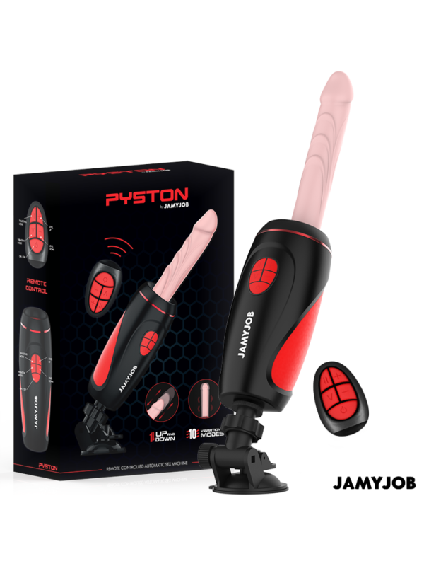 JAMYJOB PYSTON BASE MASTURBADOR AUTOMATICO CON DILDO CONTROL REMOTO
