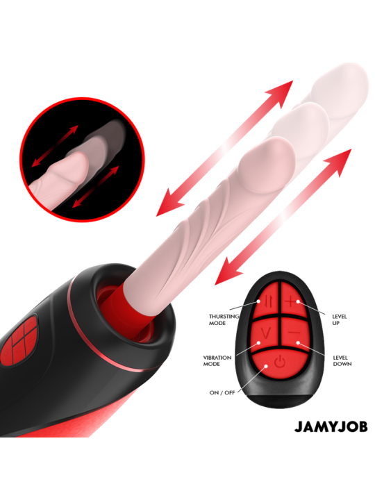 JAMYJOB PYSTON BASE MASTURBADOR AUTOMATICO CON DILDO CONTROL REMOTO