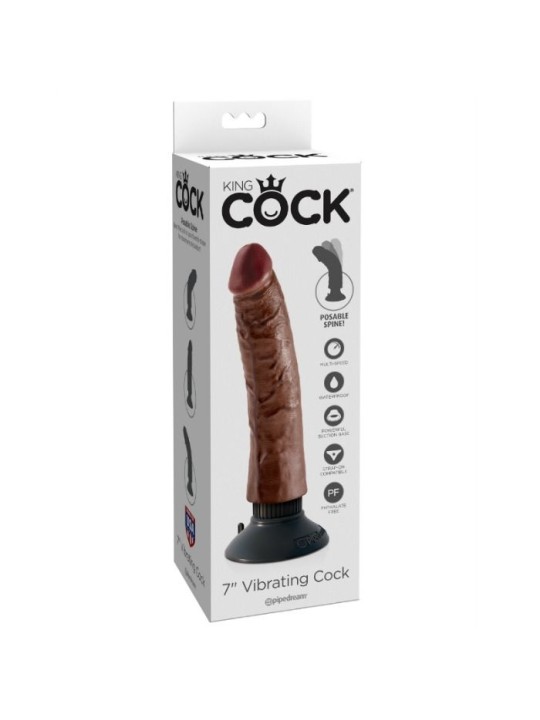 KING COCK DILDO VIBRADOR MARRON 1778 CM