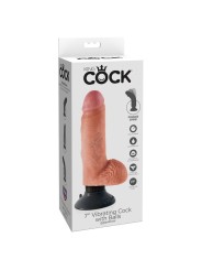 KING COCK DILDO VIBRADOR CON TESTICULOS 1778 CM NATURAL