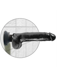 KING COCK DILDO VIBRADOR CON TESTICULOS 23 CM NEGRO