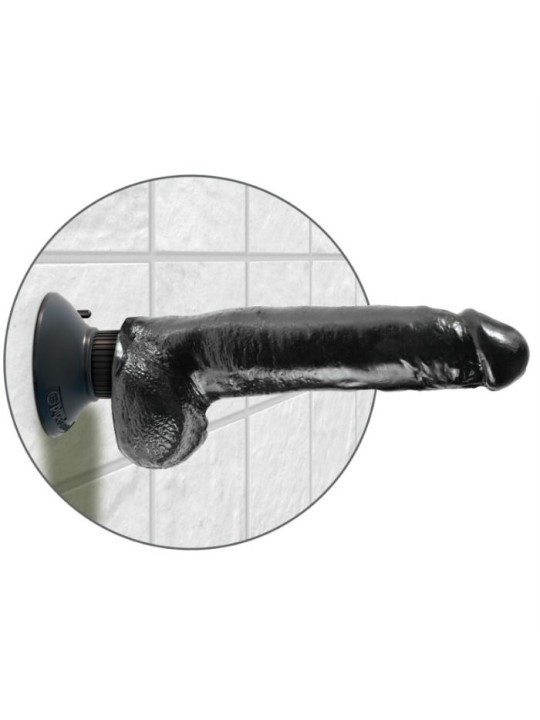 KING COCK DILDO VIBRADOR CON TESTICULOS 23 CM NEGRO