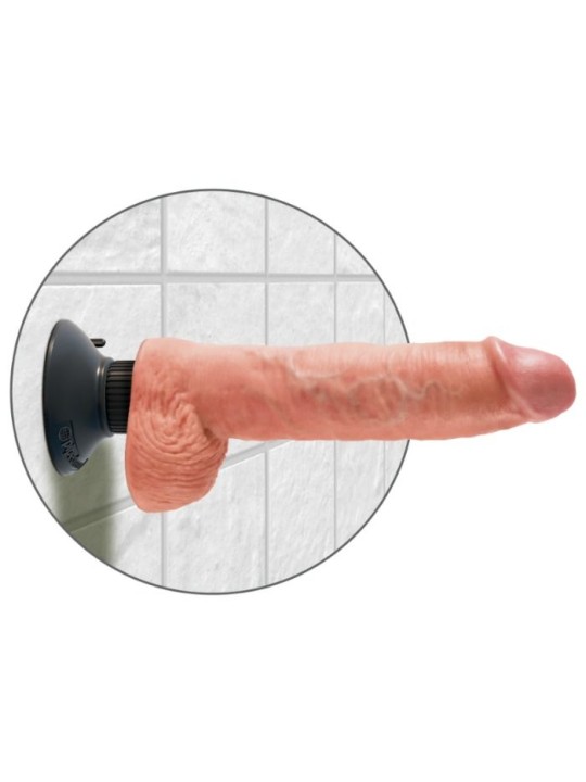 KING COCK DILDO VIBRADOR CON TESTICULOS 255 CM COLOR NATURAL
