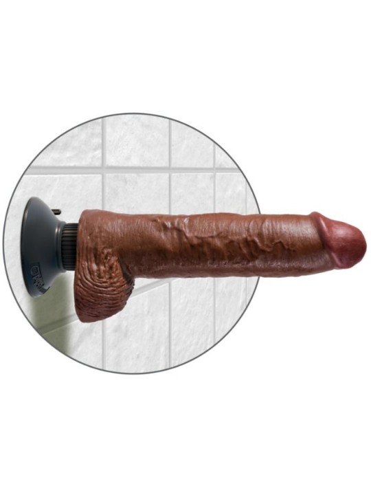 KING COCK DILDO VIBRADOR CON TESTICULOS 255 CM COLOR MARRON