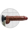 KING COCK DILDO VIBRADOR CON TESTICULOS 255 CM COLOR MARRON