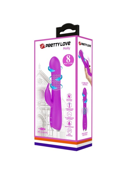 PRETTY LOVE MOLLY VIBRADOR CON ROTACION RECARGABLE