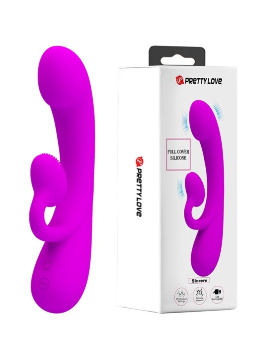 PRETTY LOVE SINCERE VIBRADOR Y ONDAS ESTIMULADORAS DE CLITORIS SILICONA MORADO