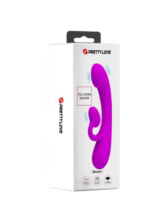 PRETTY LOVE SINCERE VIBRADOR Y ONDAS ESTIMULADORAS DE CLITORIS SILICONA MORADO