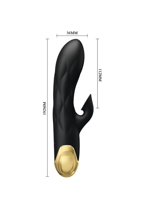 PRETTY LOVE VIBRADOR DE LUJO BANADO EN ORO RECARGABLE NEGRO