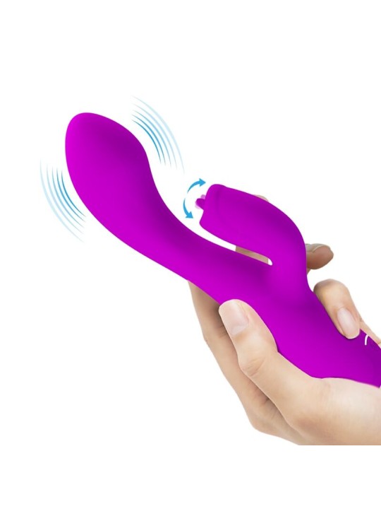 PRETTY LOVE GLORIA VIBRADOR CONEJO RECARGABLE IMPERMEABLE MORADO