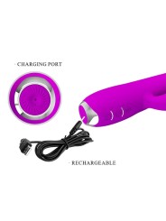 PRETTY LOVE GLORIA VIBRADOR CONEJO RECARGABLE IMPERMEABLE MORADO