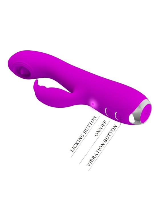 PRETTY LOVE RACHEL VIBRADOR RECARGABLE CON ONDAS ESTIMULADORAS MORADO