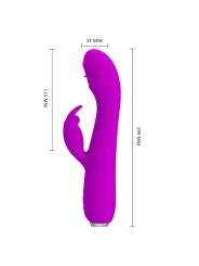 PRETTY LOVE RACHEL VIBRADOR RECARGABLE CON ONDAS ESTIMULADORAS MORADO