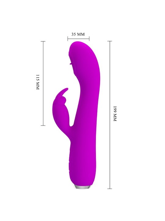 PRETTY LOVE RACHEL VIBRADOR RECARGABLE CON ONDAS ESTIMULADORAS MORADO
