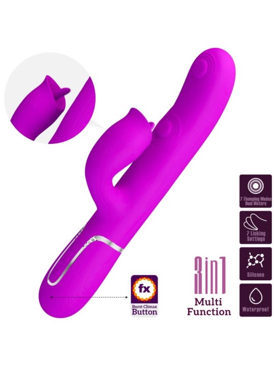 PRETTY LOVE VIBRADOR RABBIT CON LICKING FUCSIA