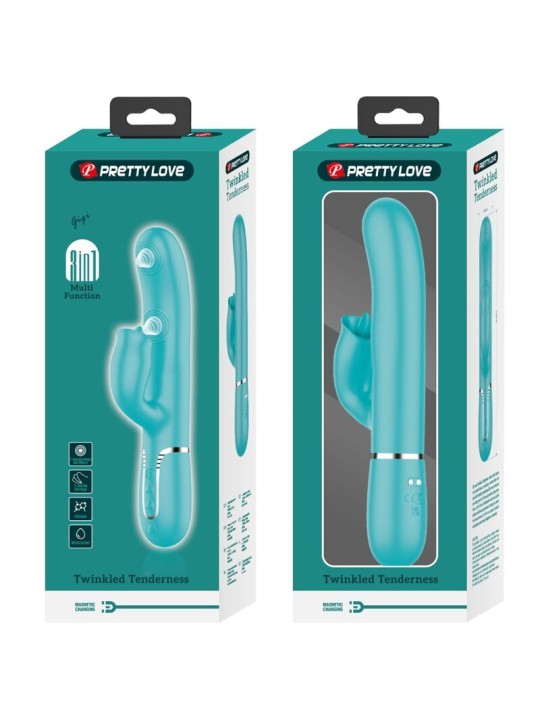 PRETTY LOVE VIBRADOR RABBIT CON LICKING VERDE AGUA