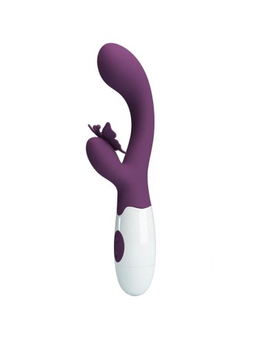 PRETTY LOVE BUTTERFLY KISS VIBRADOR RABBIT ESTIMULADOR PUNTO G MORADO