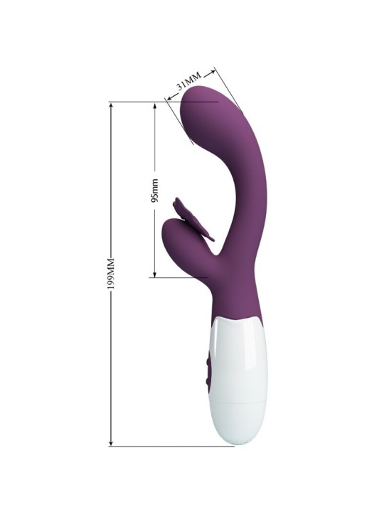 PRETTY LOVE BUTTERFLY KISS VIBRADOR RABBIT ESTIMULADOR PUNTO G MORADO