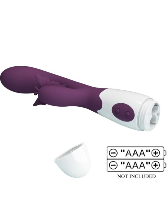 PRETTY LOVE BUTTERFLY KISS VIBRADOR RABBIT ESTIMULADOR PUNTO G MORADO