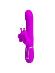 PRETTY LOVE VIBRADOR RABBIT MULTIFUNCION 4 EN 1 MARIPOSA FUCSIA