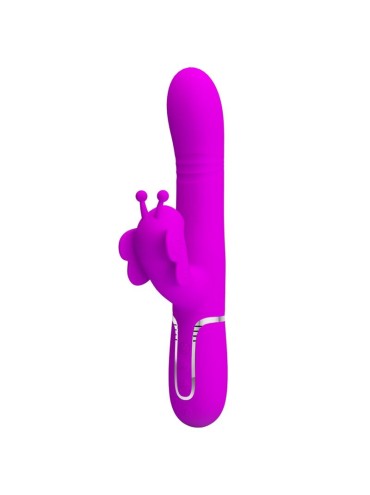 PRETTY LOVE VIBRADOR RABBIT MULTIFUNCION 4 EN 1 MARIPOSA FUCSIA