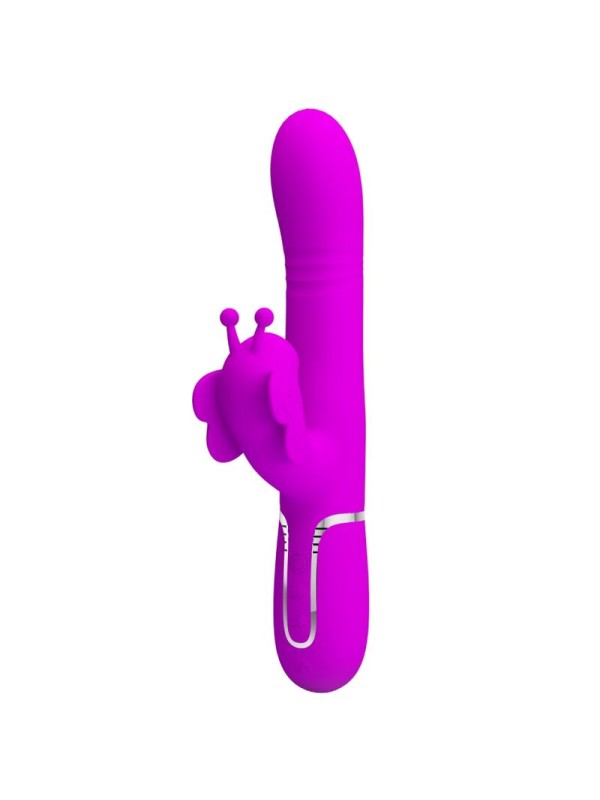 PRETTY LOVE VIBRADOR RABBIT MULTIFUNCION 4 EN 1 MARIPOSA FUCSIA