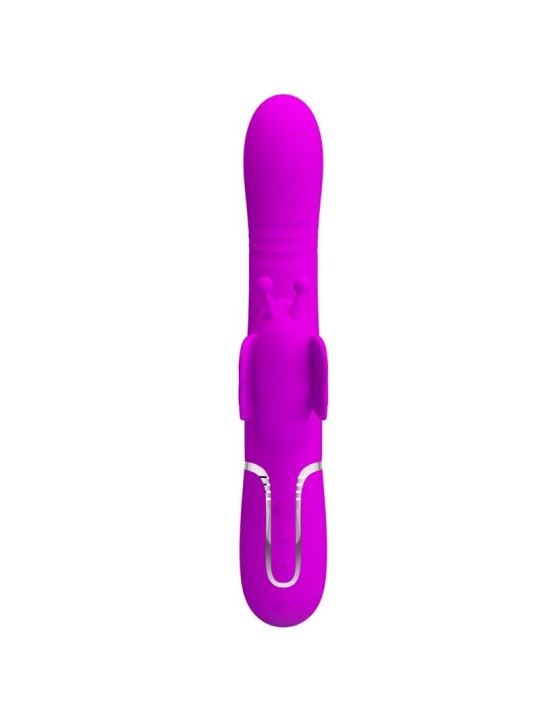 PRETTY LOVE VIBRADOR RABBIT MULTIFUNCION 4 EN 1 MARIPOSA FUCSIA